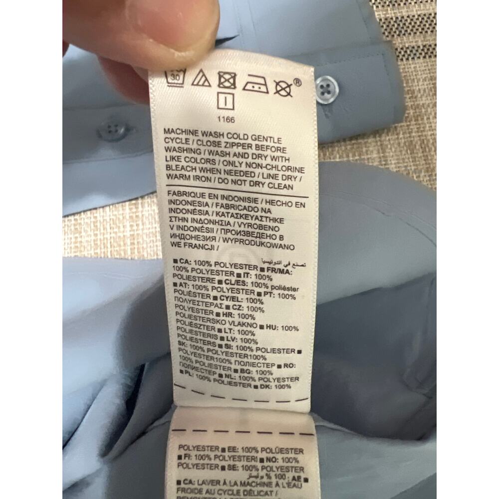 NWT Athleta, Oversized Performance Poplin Top Button Up Shirt Medium Heron Blue - Picture 10 of 12